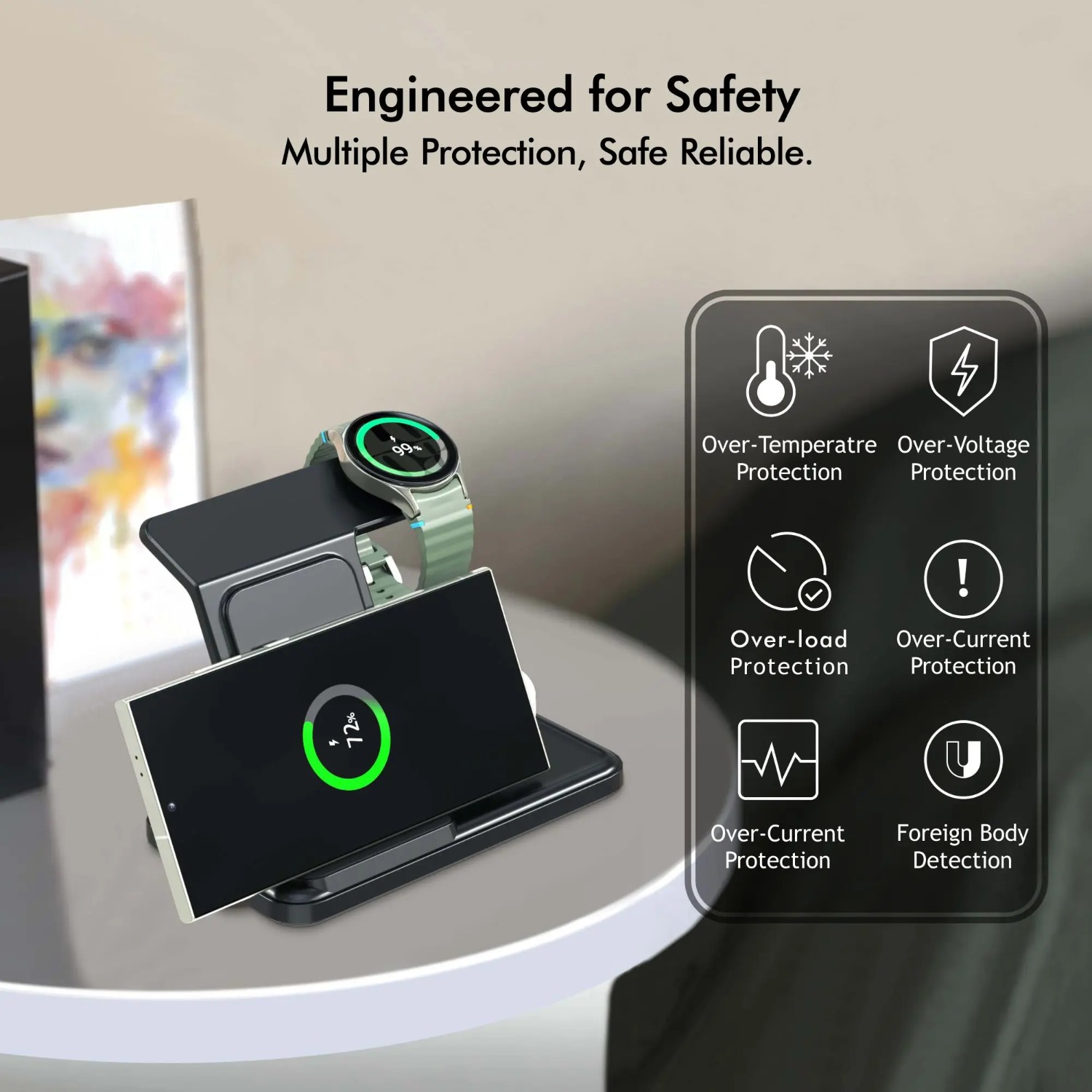 Desktop 3-in-1 Wireless Charge - Watch Charger Cable 评论和价格