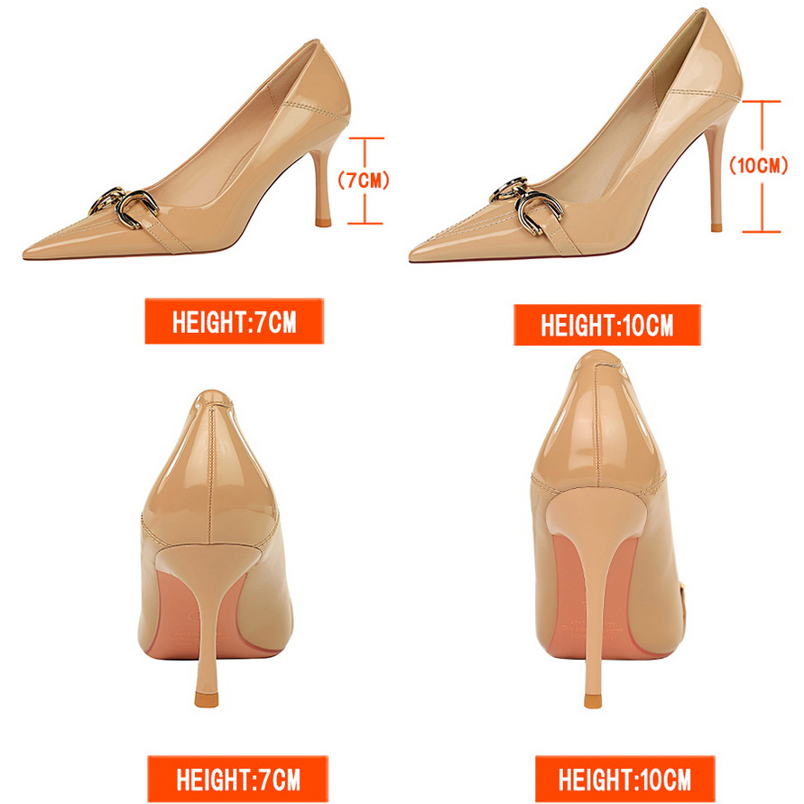 Luxury Women Pumps Metal Belt  - Leather Classic Strap 评论和价格
