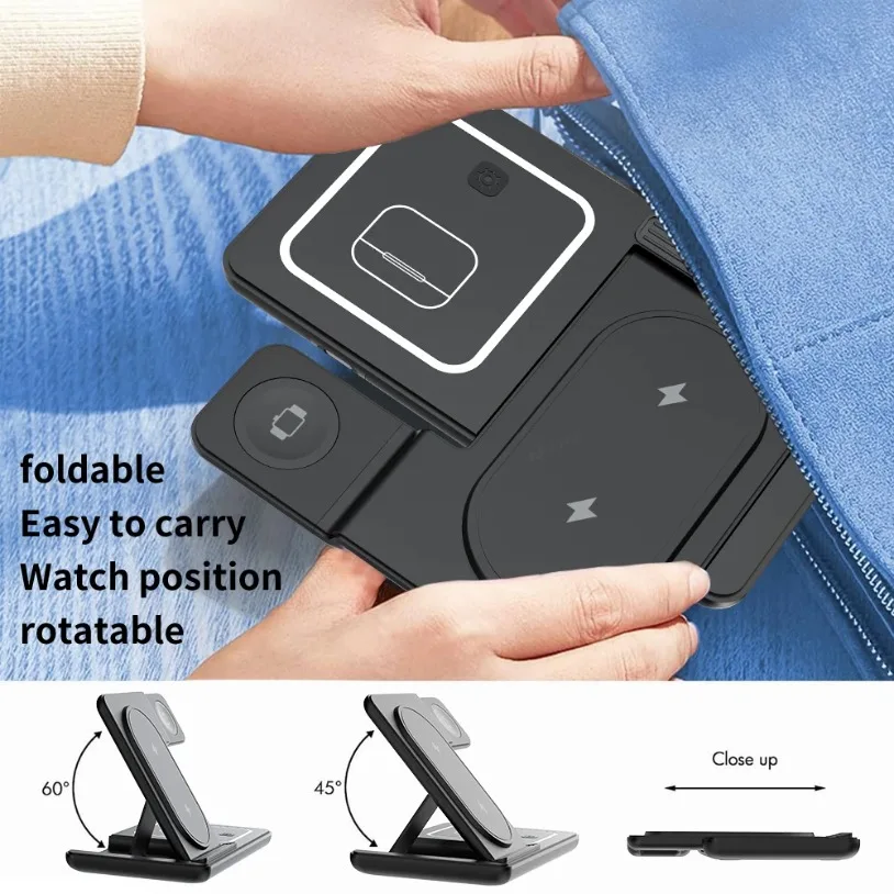 3 in 1 Foldable Wireless Charg - Watch Charger Cable 评论和价格