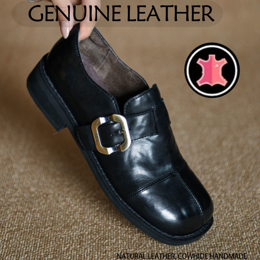 Genuine Leather Women Loafers  - Leather Classic Strap 评论和价格