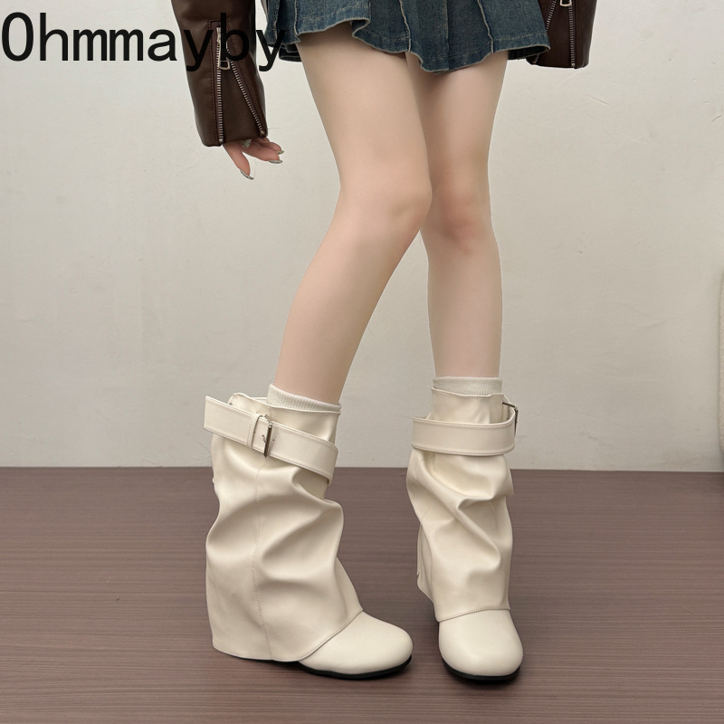 New Women Slouchy Mid Calf Lea - Leather Classic Strap 评论和价格